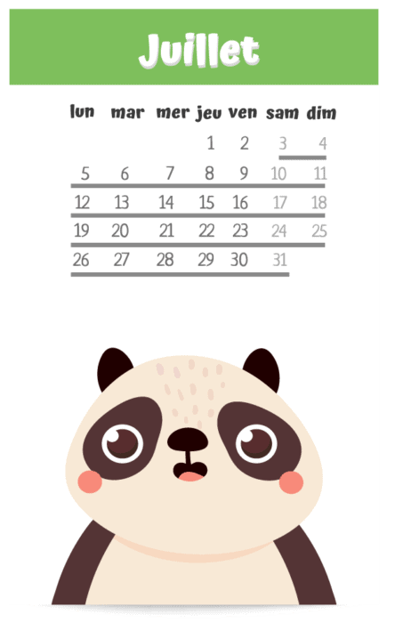 Calendrier Le village des enfants - Juillet