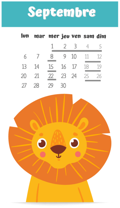 Calendrier Le village des enfants - Septembre